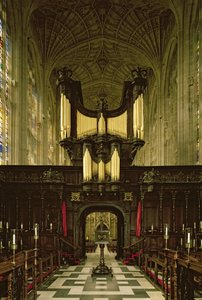 Vista interior de la capilla mostrando el órgano, c. 1461 de English School